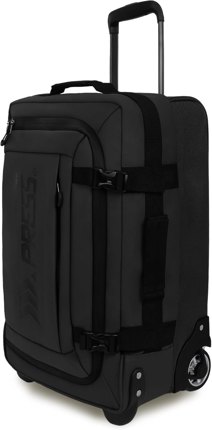 26'' Rolling Duffle Bag with Wheels,Rolling Duffle Bag w/Handle,Carry on Luggage Travel Duffle Bags for Man Women（26,Black）