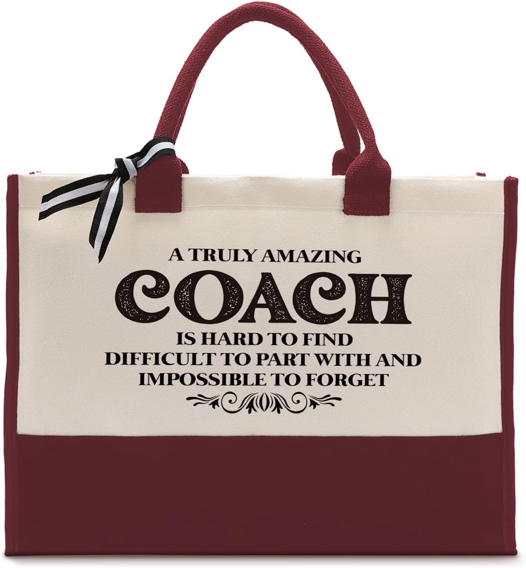 Cotton Canvas Tote Bag for Women, Canvas Tote Bag for Gifting, Tote Bag Gift for Coach, Farewell Gift for Coach, Beach Canvas Tote, Coach Thank You Gift, A Truly Amazing Coach is Hard To Find A1