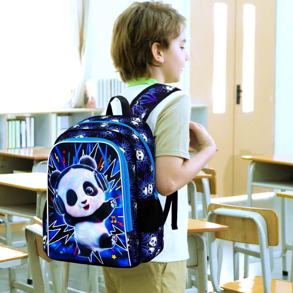 3PCS Boys Backpack, Water Resistant Kids Bookbag Set with Lunch Box, Cute School Bag for Preschool Toddler