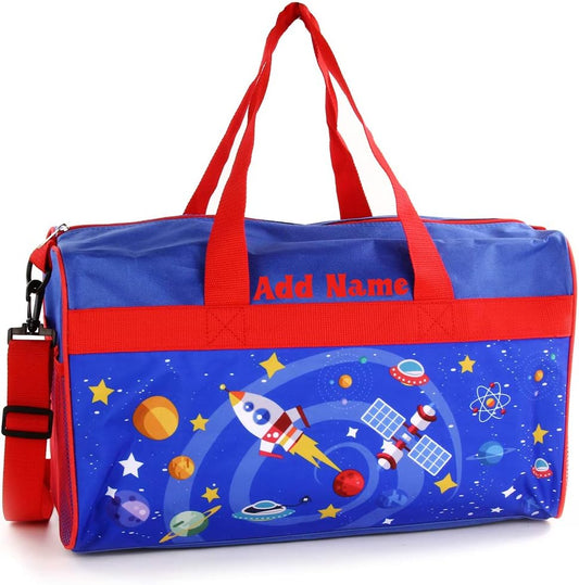 Personalized Kids 18 Inch Duffel Bag for Sports, Travel and Sleepover - Space