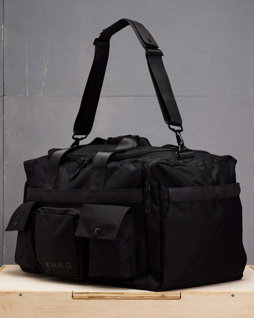 PLUS 63L Large Duffel Bag – Spacious, Durable Gym Bag with Dual Shoe Storage, Multiple Compartments & YKK Zippers for Fitness & Travel - Redwood (Black, Large 63L)