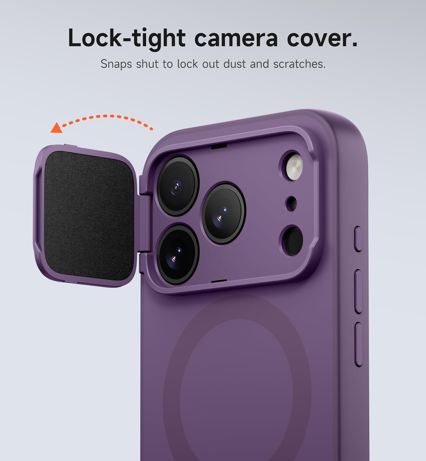 SURITCH for iPhone 17 Pro Case with Camera Control Cover, Camera Cover and Adjustable Kickstand, Compatible with MagSafe, Shockproof Bumper Protective Cases 6.3 Inch, Dark Purple