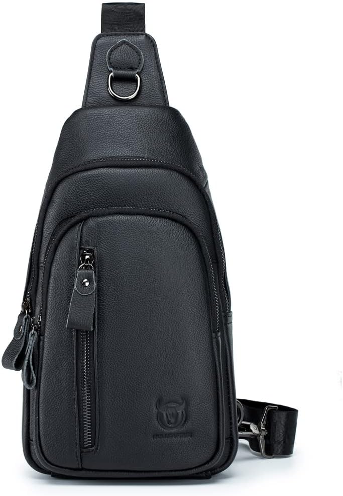 KPYWZER Vintage Leather Sling Bag Backpack for Men Crossbody Shoulder Chest Day Pack Backpacks