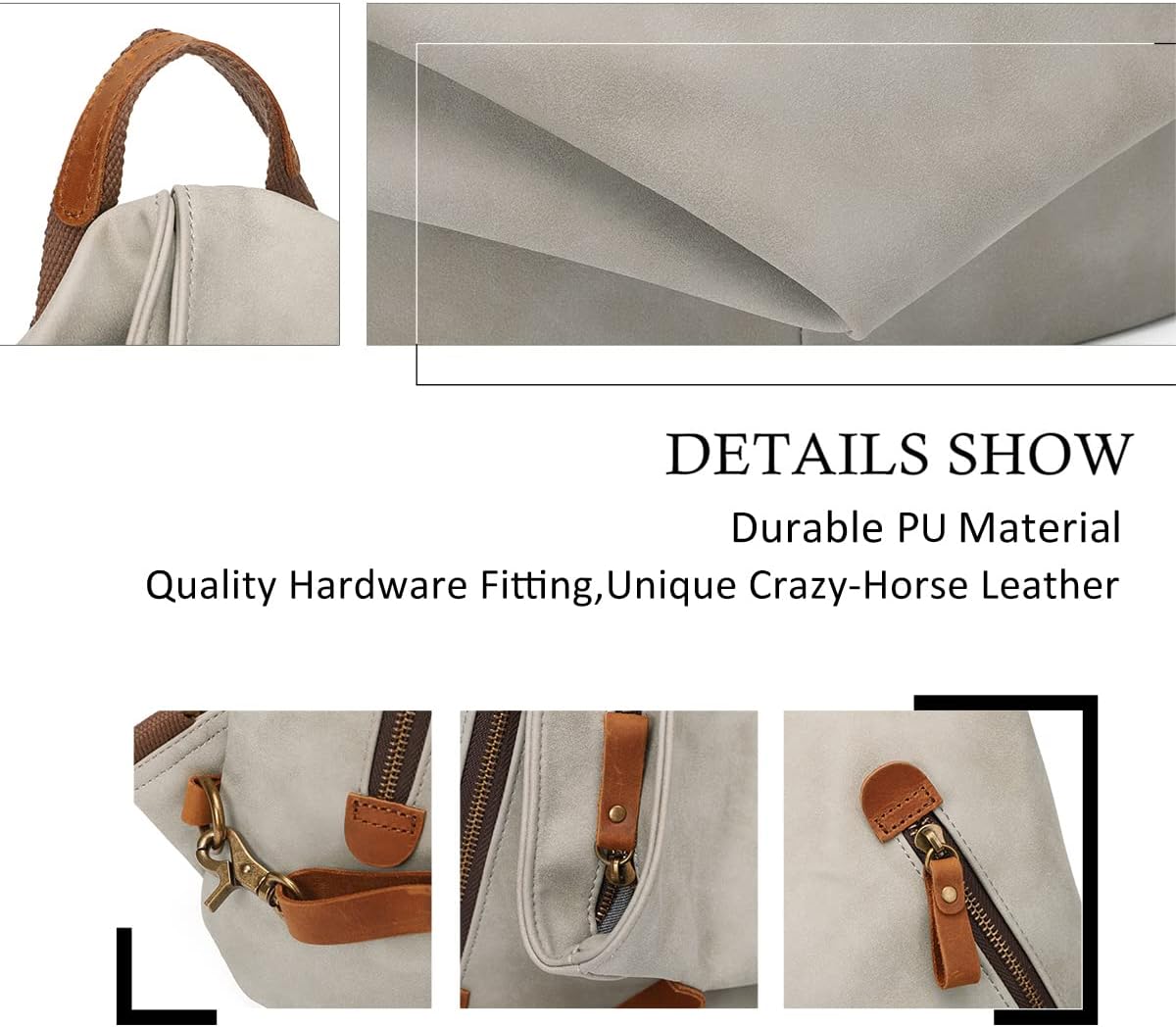 KL928 PU Leather Vintage Backpack – Large Casual Daypack Outdoor Travel Rucksack Hiking Backpacks