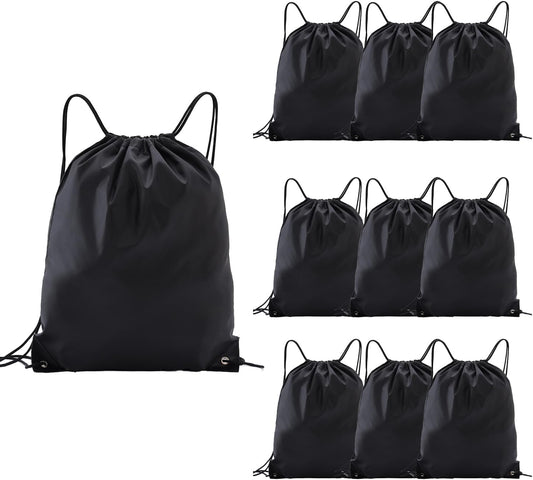 drawstring backpack, Drawstring Bags Bulk,10 Pcs Draw String Bags, Cinch Bag,essential for gym travel, unisex, loose and portable(10, Black)