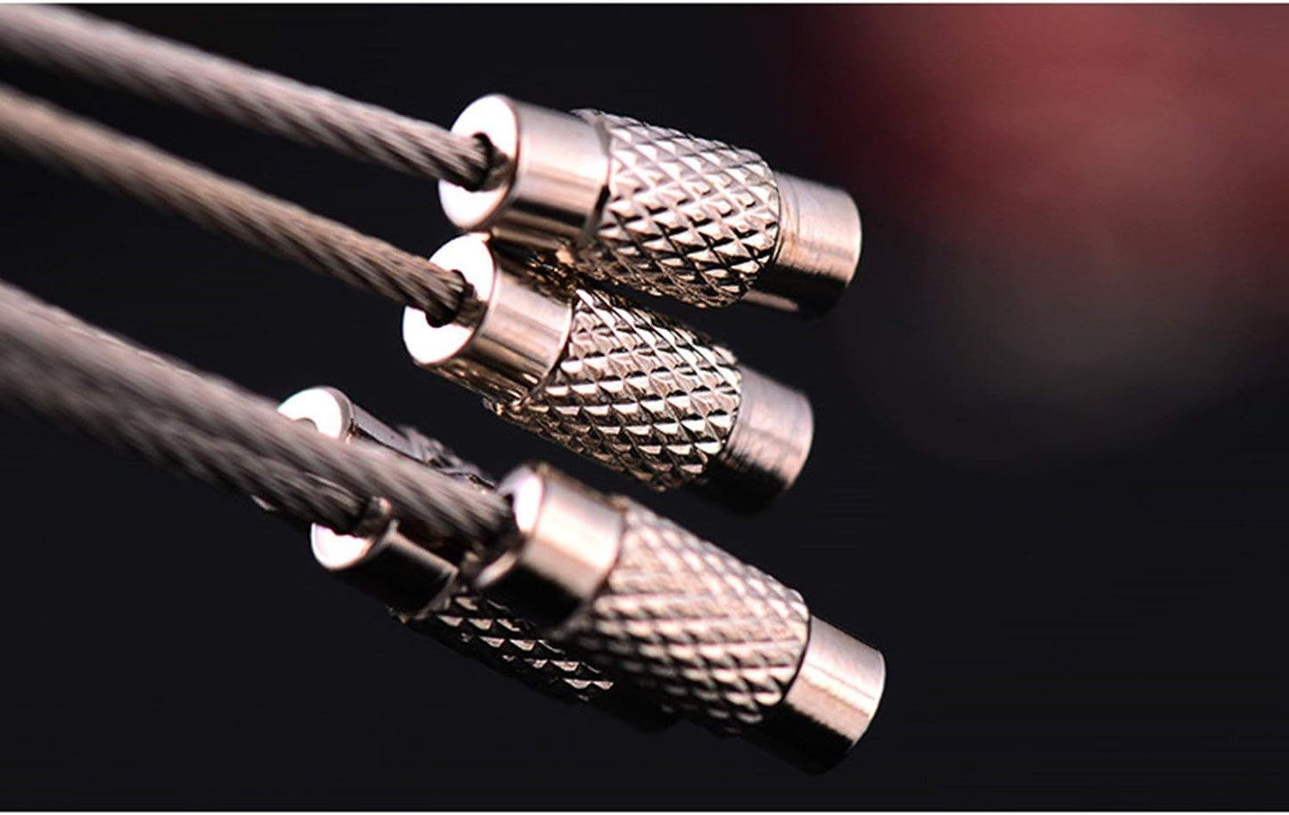 20pcs Stainless Steel Wire Keychains Aircraft Cable Cable Key Ring for Hanging ID Tags or Luggage Tags,6.3 inch 2mm