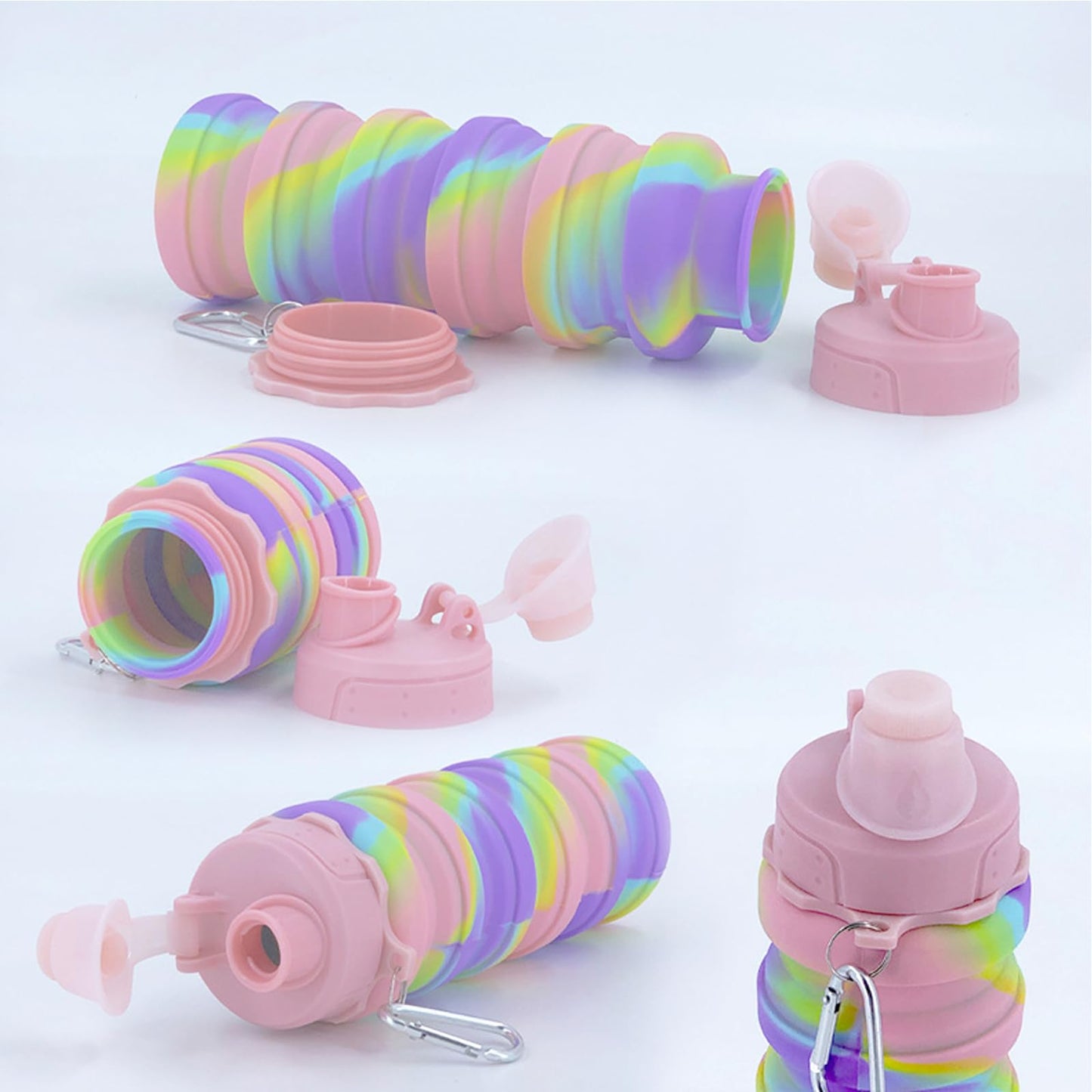 YCTMALL Collapsible Water Bottles Two Pack Travel Sports Portable Sport Water Bottle comes with