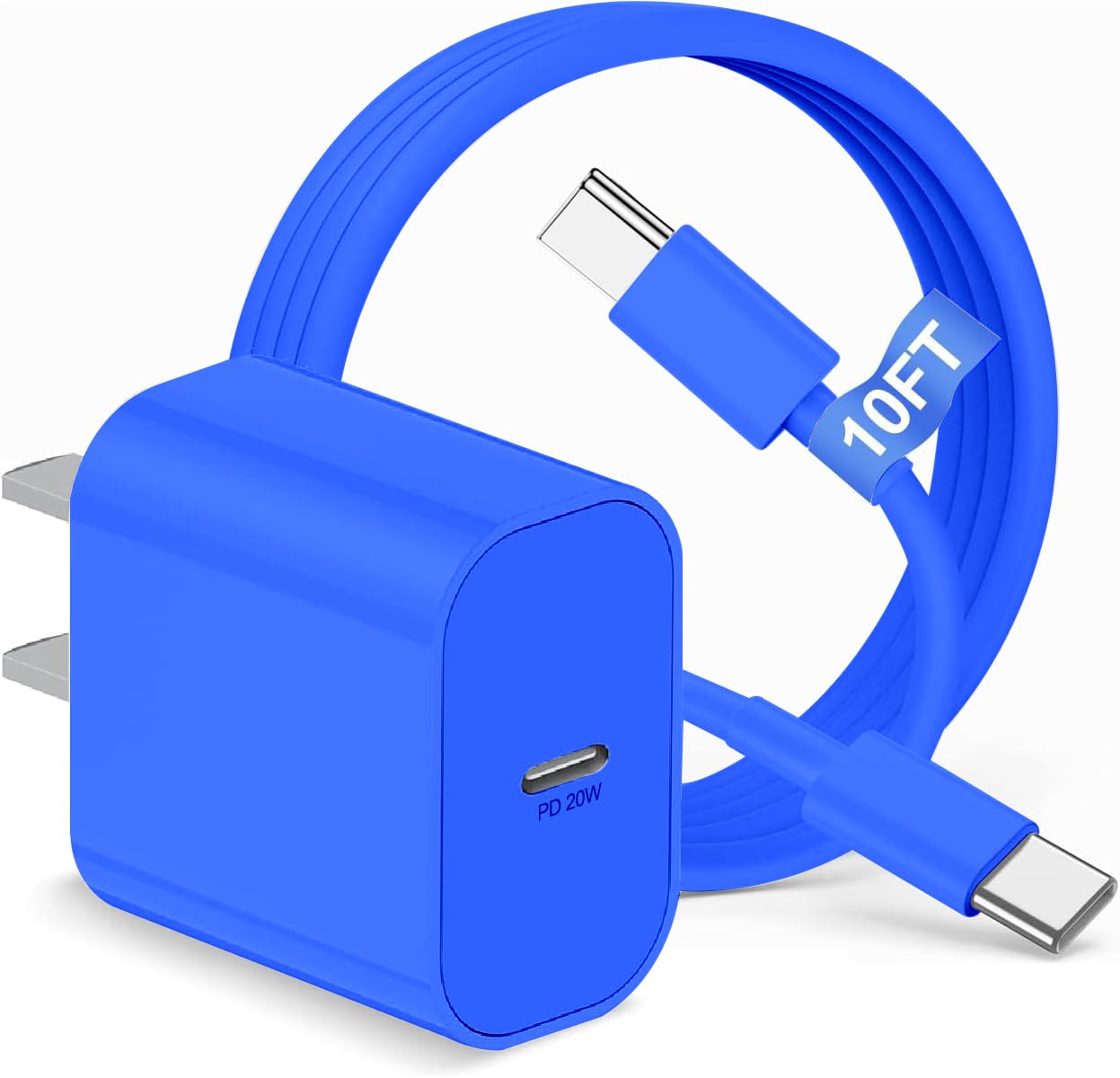 iPhone 17 16 15 Charger Block and 10ft Type C to C Cable Cord Long, 20W USB C Fast Charging Plug for Apple iPhone 17 Pro Max/17 Air/16 Pro Max/16 Plus/15 Pro/15/AirPods/iPad/Mini Wall Cube Brick Box