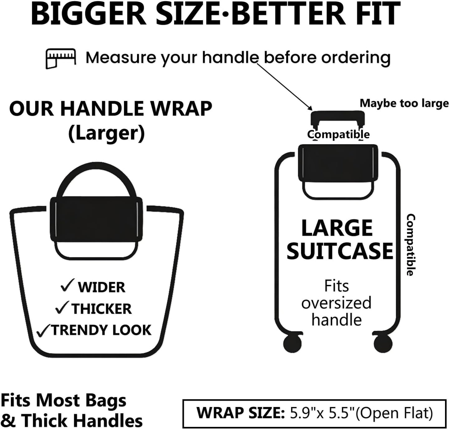 Luggage Handle Wrap 3Pcs Suitcase Identifier - Flower Bag Strap Wrap Cover for Bogg, Easy