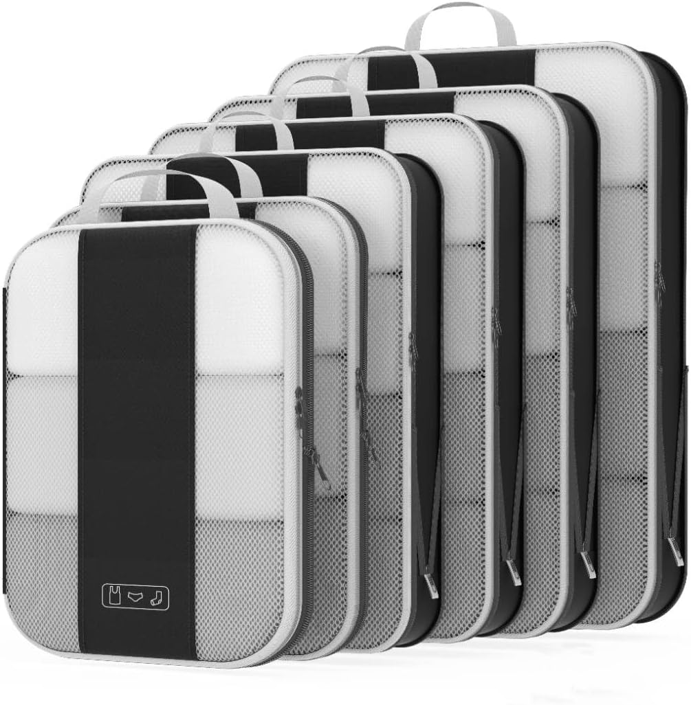 6 Set Compression Packing Cubes for Travel Essentials,Compressible Expandable Packing Cubes for