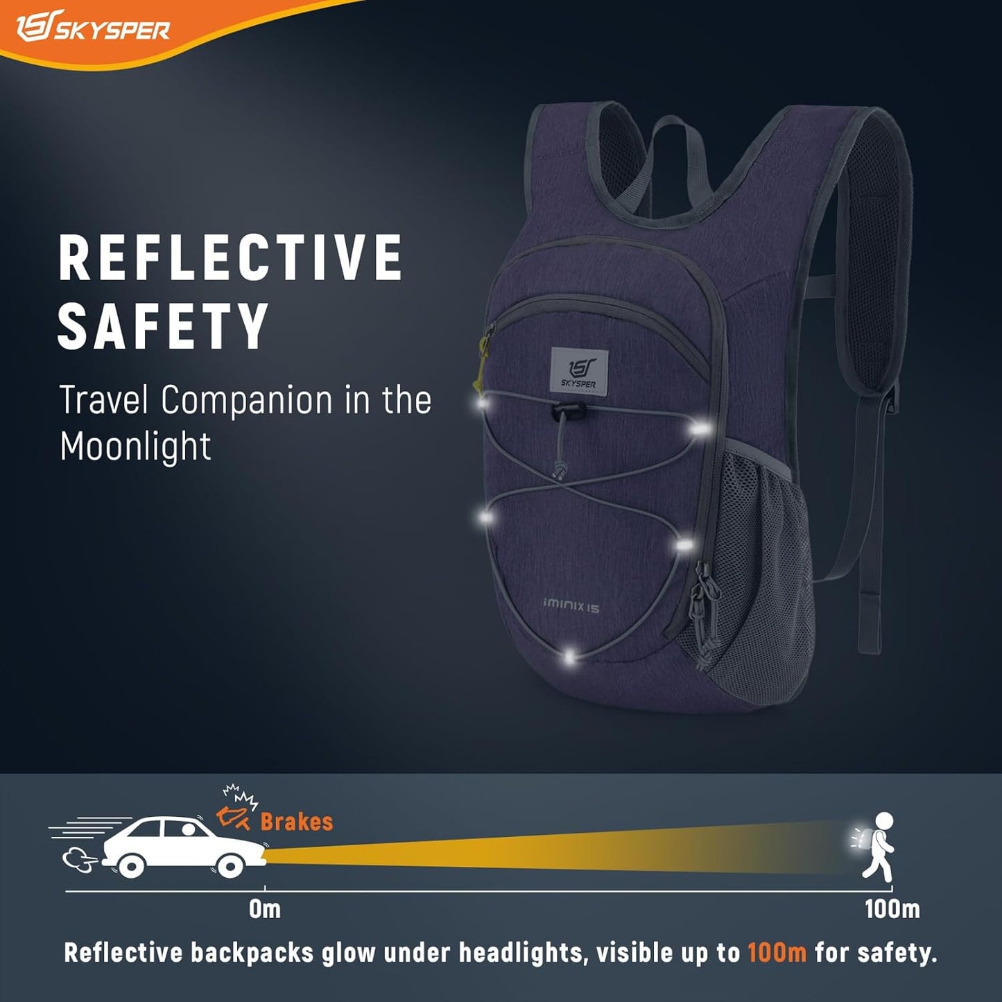 SKYSPER 15L/20L Foldable Hiking Backpack Lightweight Packable Travel Daypack with Chest Strap Small Folding Pack for Walking