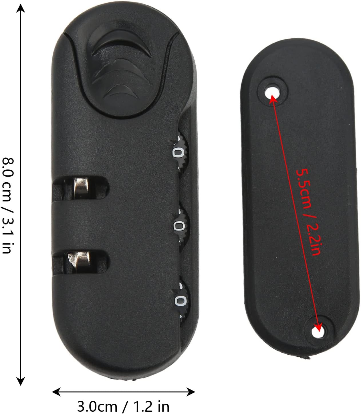 Luggage Password Lock, 3 Digit Password High Security Frosted Texture Replacement Code Combination Travel Luggage Lock for Suitcases, Travel Cases, Tool Boxes