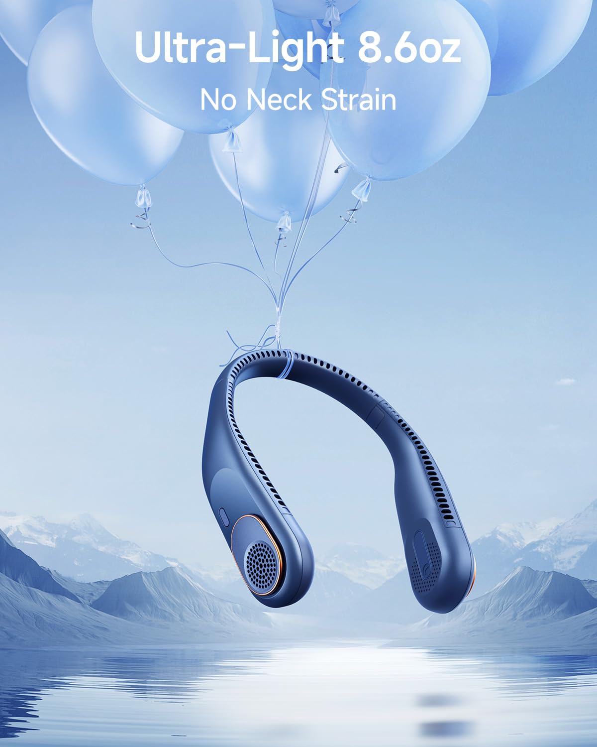 SWEETFULL Portable Neck Fan: 5200mAh Bladeless Personal Fan | 4 Speeds, 20H Max Runtime, No Hair