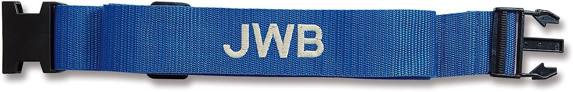 Lillian Vernon Personalized Blue Luggage Handle Strap, Heavy Duty Travel ID, Suitcase Identifier, Customize Attachment with Name or Monogram, Adjusts from 35"-64" L
