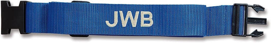 Lillian Vernon Personalized Blue Luggage Handle Strap, Heavy Duty Travel ID, Suitcase Identifier, Customize Attachment with Name or Monogram, Adjusts from 35"-64" L