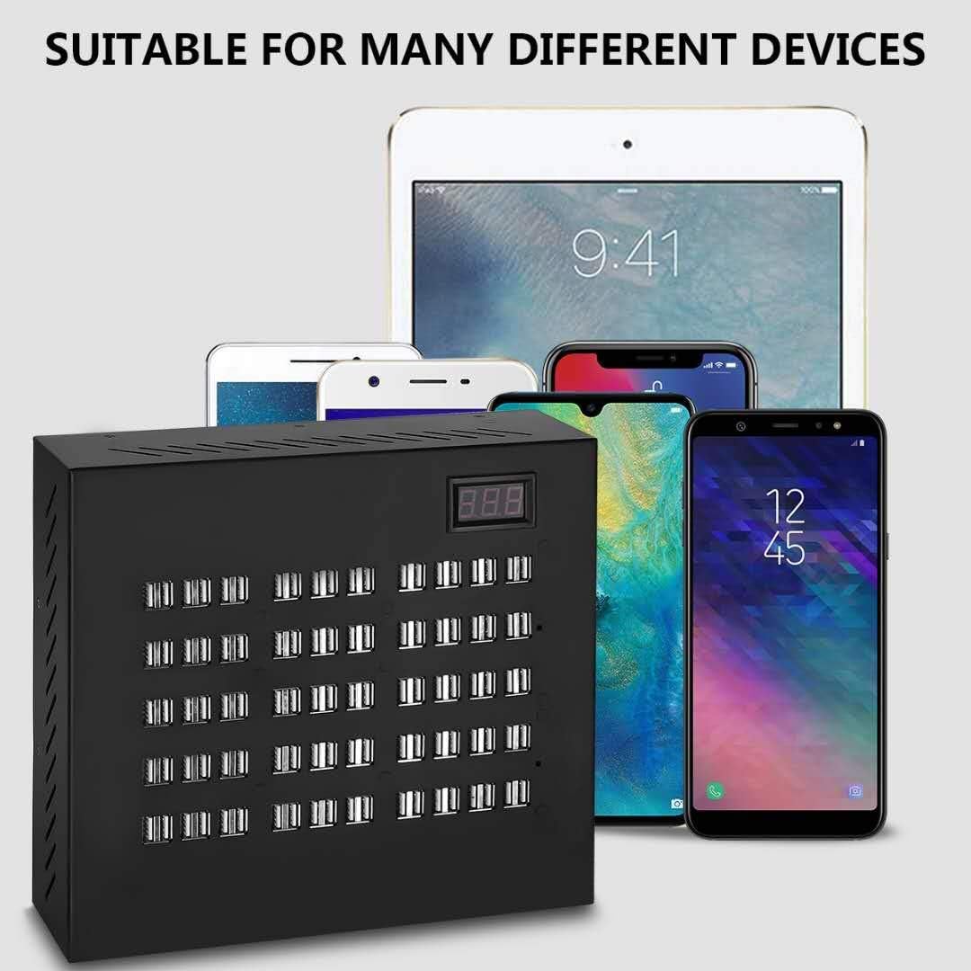 USB Charging Station,100 Ports USΒ Power Station Multi Port USΒ Wall Charger Adapter Phone Noninterference Multiport Desktop USB Rapid Charger for Hotel School Shopping Malls