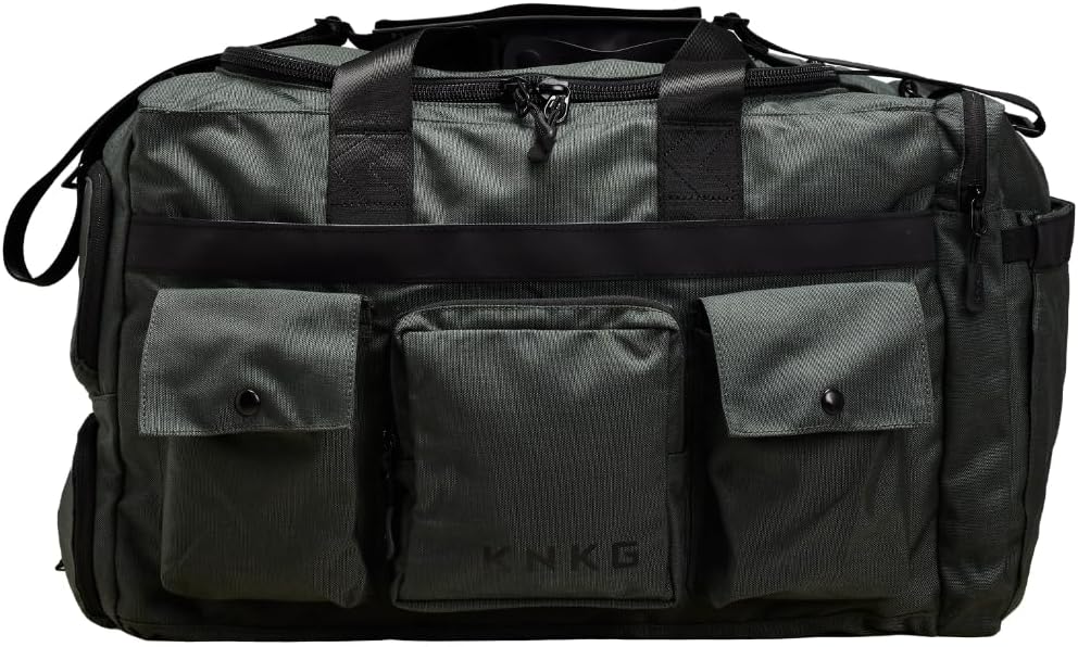 PLUS 63L Large Duffel Bag – Spacious, Durable Gym Bag with Dual Shoe Storage, Multiple Compartments & YKK Zippers for Fitness & Travel - Charcoal