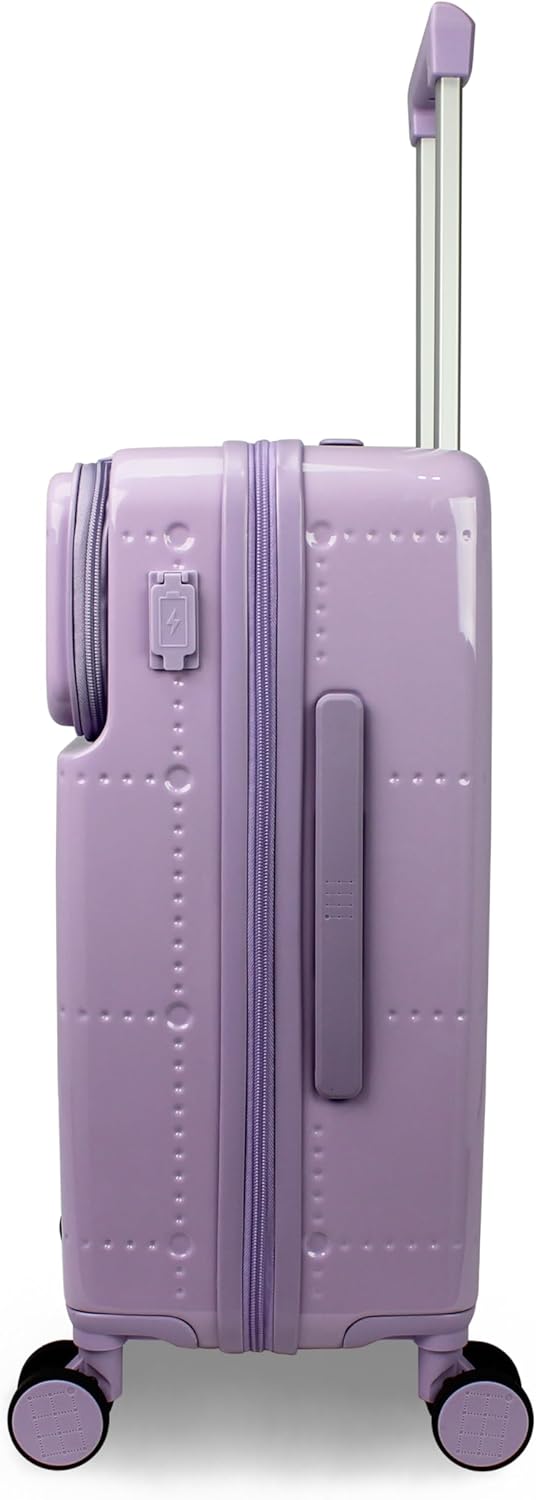 World Traveler Dejuno Smart 20-Inch Carry-On Luggage with USB Ports - Lavender
