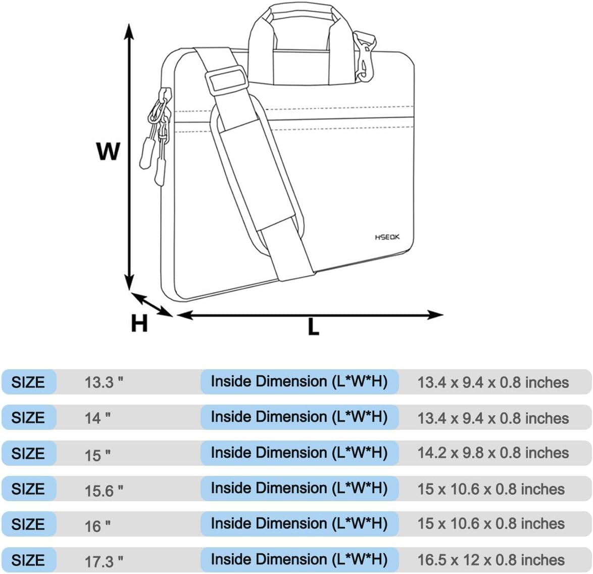 Laptop Case 15.6 inch Shoulder Bag, Durable Shockproof Protective Computer Carrying Briefcase with
