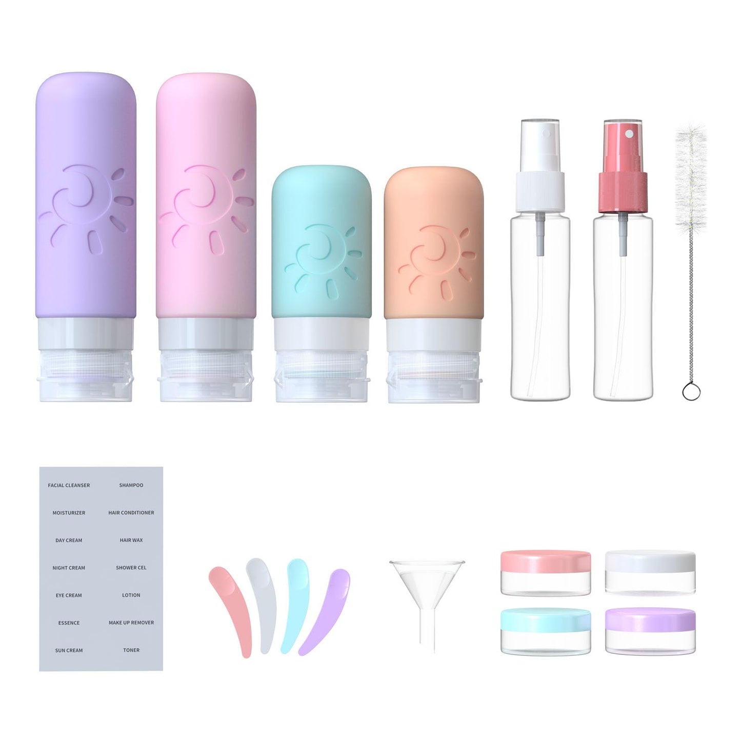 Zafit 18 Pack travel Bottles for Toiletries, TSA Approved Silicone Travel Containers Leak Proof