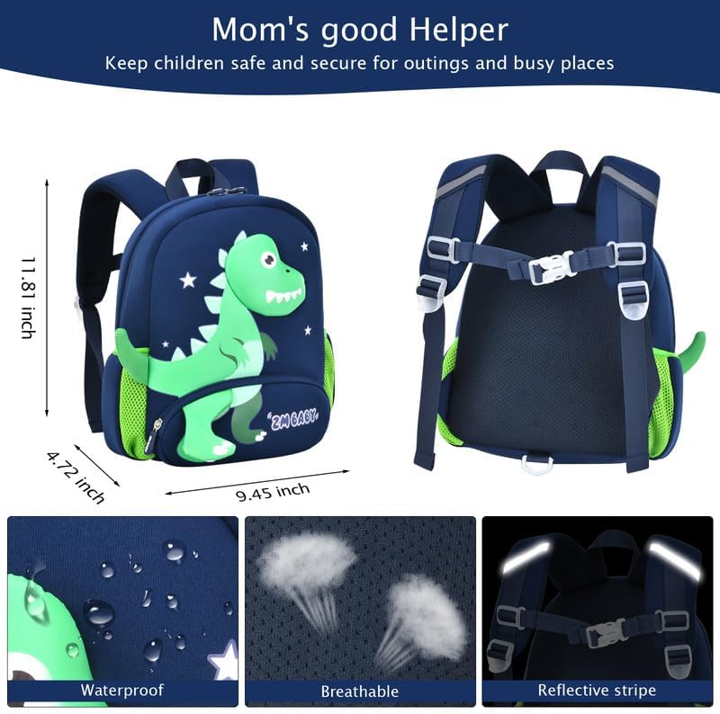 Padgene Toddler Backpacks Kids Preschool Backpack Waterproof Neoprene Animal Schoolbag Lunch