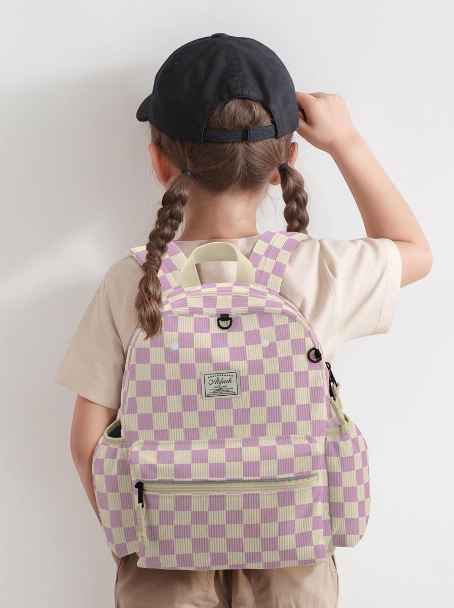 Corduroy Kids Backpack for Girls 6-10: Girls Backpacks for Elementary Kindergarten 15” H Fit Folder