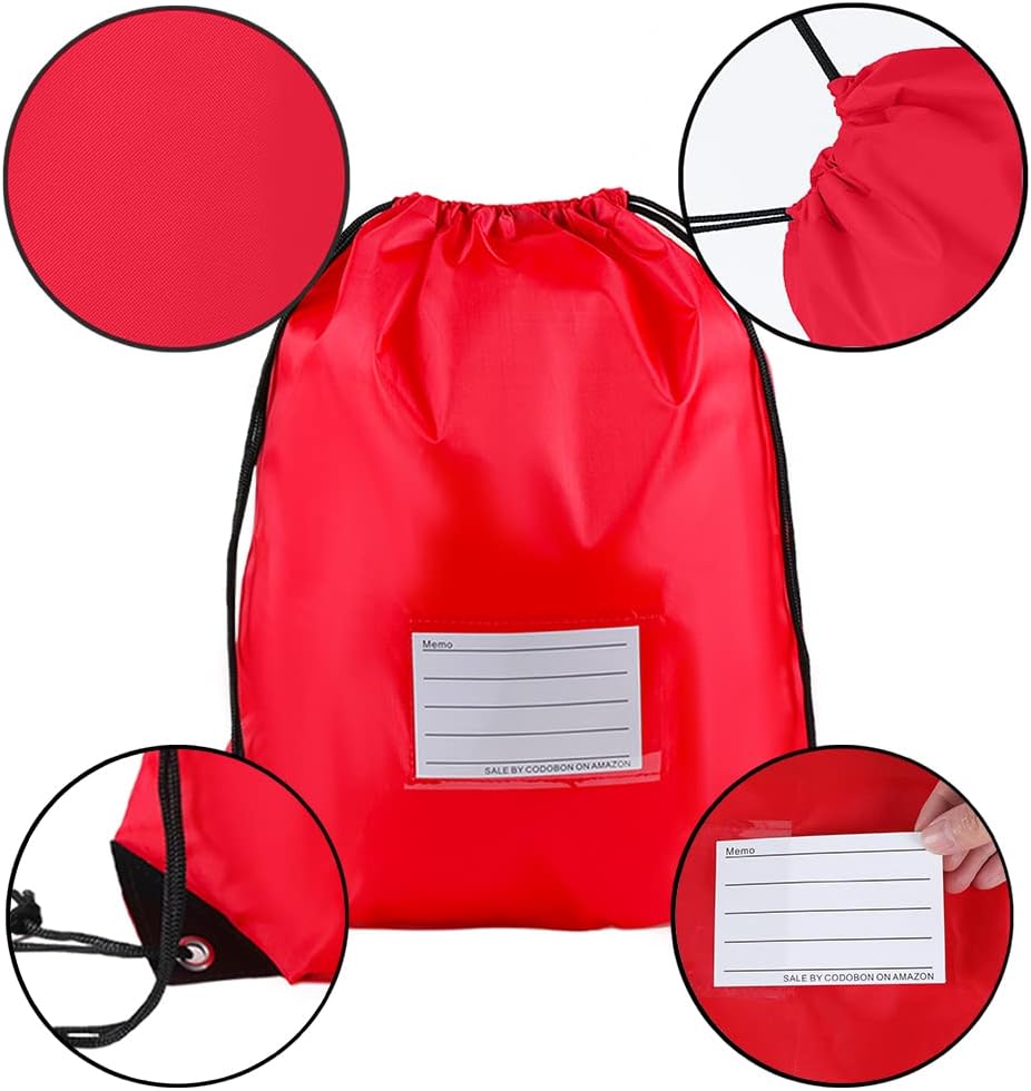 40 Pcs Drawstring Bags,Bulk Draw String Backpack, DIY Gym Sports Cinch Bag Sackpack for Women Men, Red