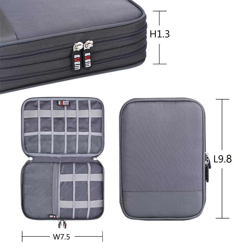Electronic Cable Organizer Bag - Portable Travel Double Layers Electronic Digital Accessories