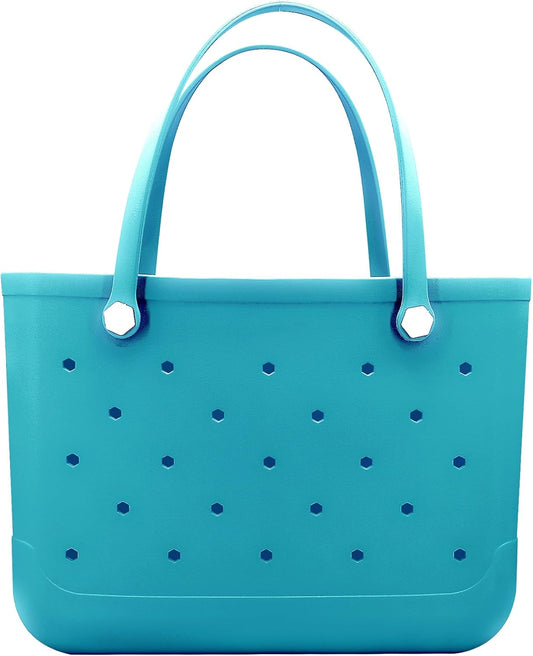 CXY Rubber Beach Bag, Waterproof Travel Tote bag for Women Outdoor Summer Beach Tote Washable Bag Open Handbag for Daily