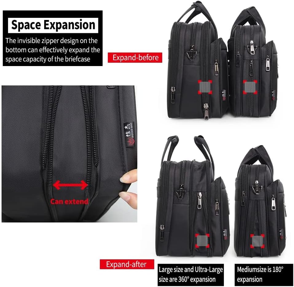 Large Briefcases For Men Canvas Tote Bag 15.6 Inch 17 Inch 19 Inch Laptop Case Work Bags Office Messenger Bag