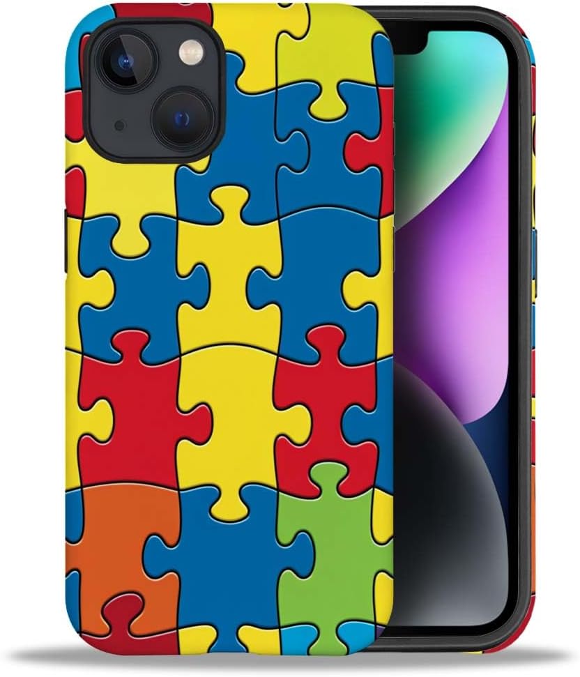SEized Case Compatible with for iPhone 15,Color Puzzle Autism Phone Case for Girl Women Boy Men,Durable Protection Case for iPhone 15