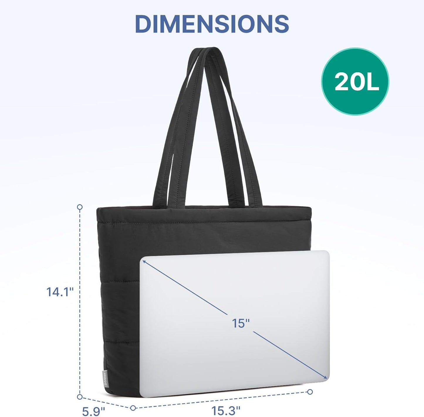 G4Free Tote Bag for Women, Puffer Casual Shoulder Bag with Cup Holder and Laptop Compartment for Travel, Work, Gym
