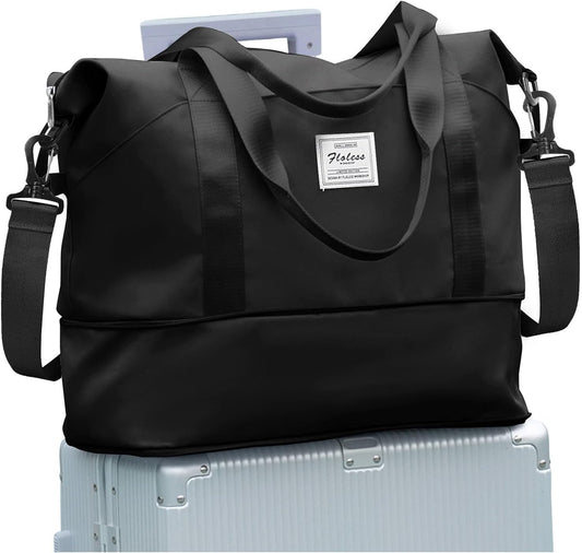 Travel Duffel Bag, Sports Tote Gym Bag, Shoulder Weekender Overnight Bag for Women
