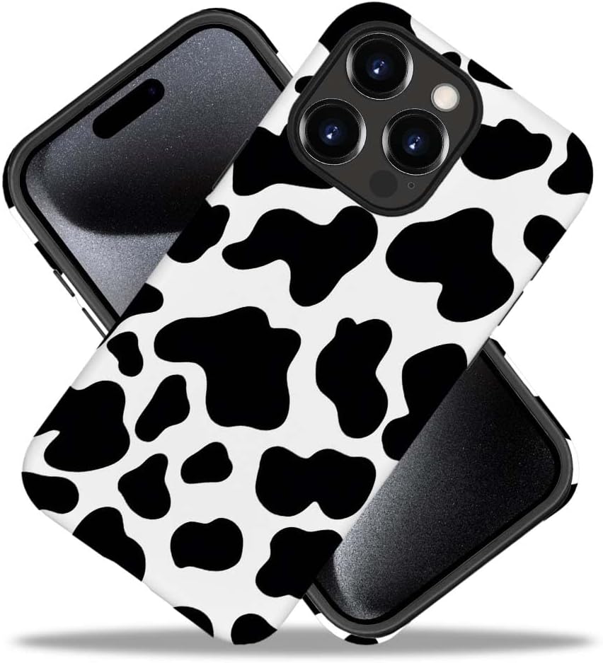 SEized Case Compatible with for iPhone 11 Pro,Black White Cow Pattern Phone Case for Girl Women Boy Men,Durable Protection Case for iPhone 11 Pro