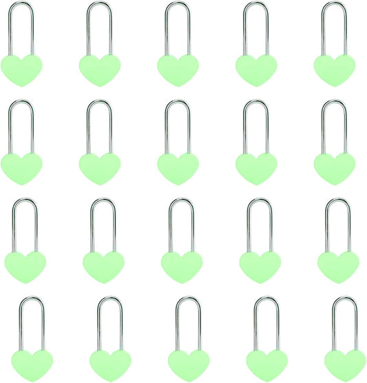 20PCS 3.5" 50mm Love Lock Heart Padlock,Green Single Heart Lock for Lovers Wedding,Valentines,Anniversary,Travel(NO Key)