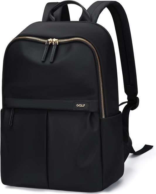 GOLF SUPAGS Laptop Backpack with Separate Laptop Compartment Water Resistant Computer Backpacks Fits 15 Inch Notebook Travel Work Bags for Women (Black)