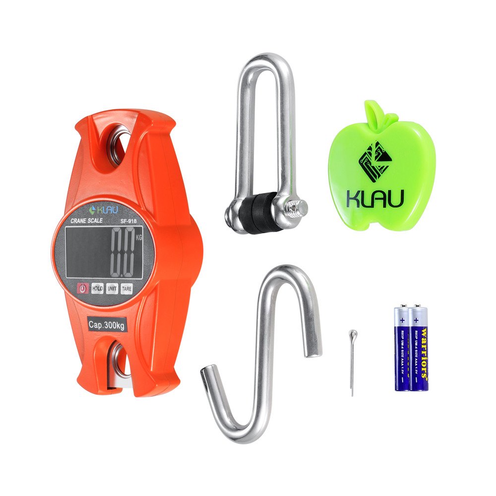 Klau Digital Scale 300 kg / 600 lb SF-918 Postal Scales Industrial Heavy Duty Crane Scale Orange for Home Farm Hunting