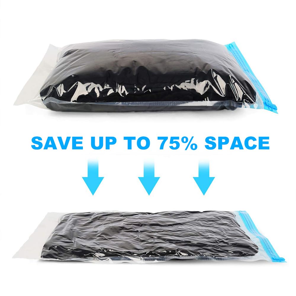 ALMING Compression Bags - Travel Essentials - 12 Pack Space Saver Bags - No Vacuum Pump Or Air