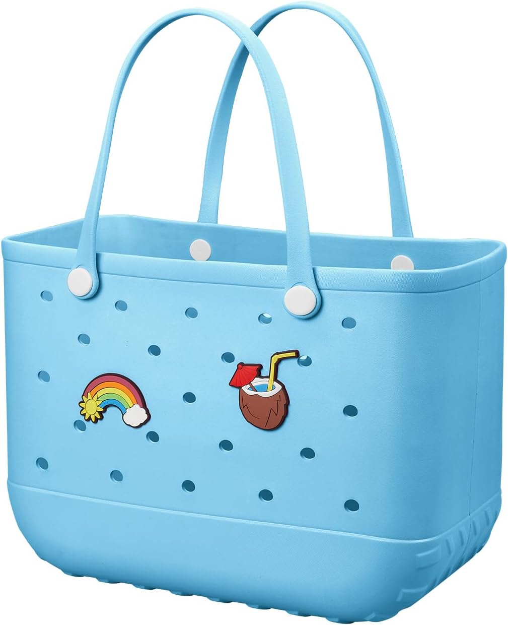 Beach Bag Rubber Tote Bag - Waterproof Travel Bag for Women Washable Tote Bag Handbag for Sports Beach Market Pool