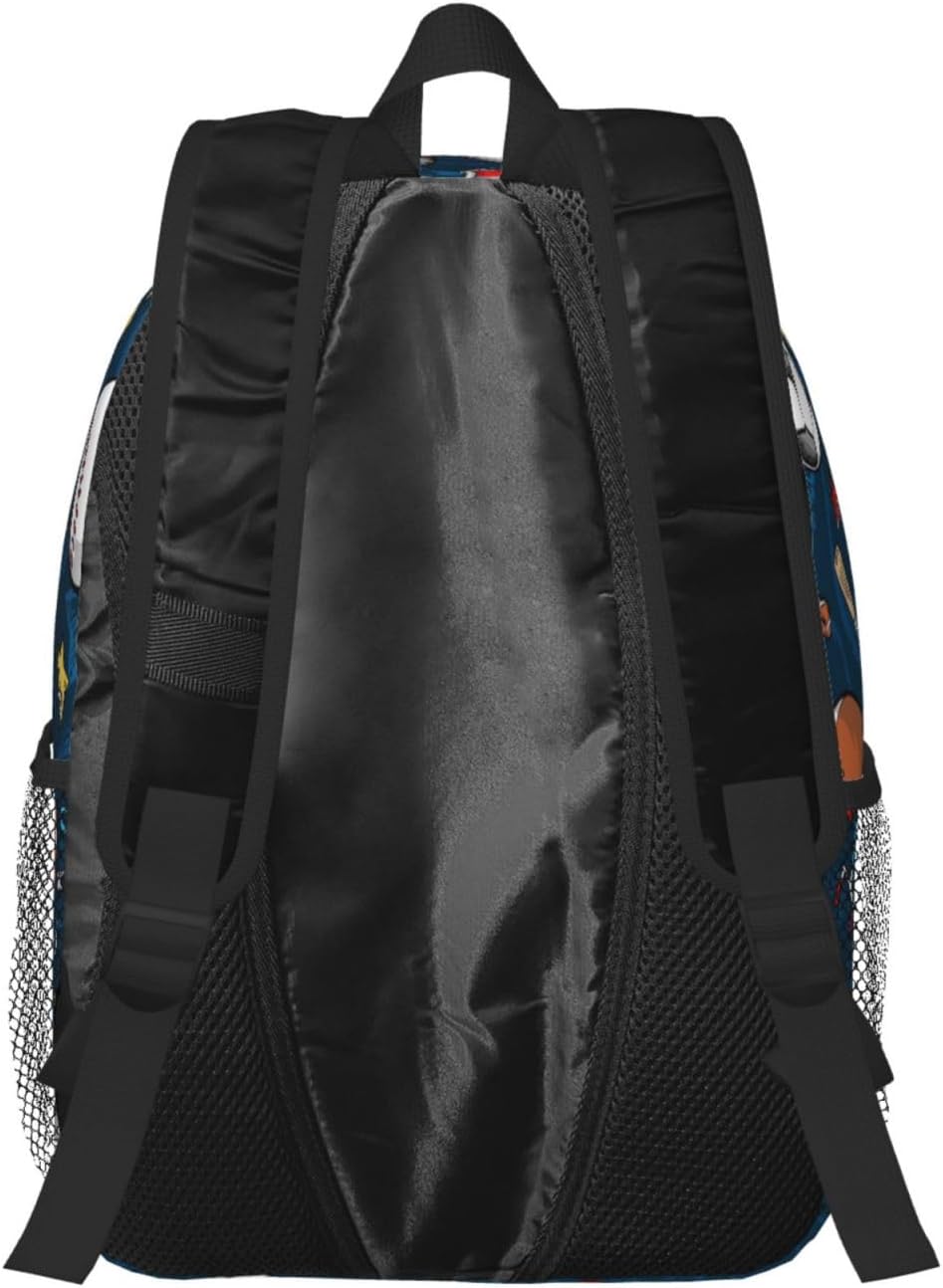 exroozy Sports Backpack for Boys Girls Basketball Soccer Baseball School Bags Blue Shoulder Bags Travel Backpack Bookbag 15 inch Gift for Kids Toddler