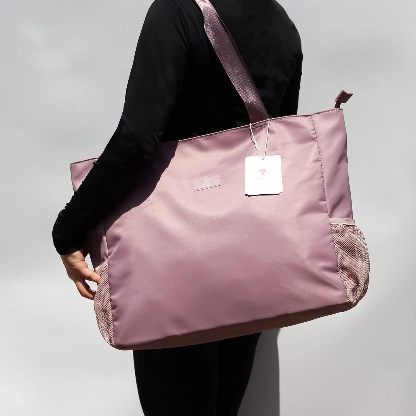 LARGE BEACH BAG Water Resistant Lightweight 20 inch Women Oversize Tote Bag for Gym Beach Travel Pool Yoga Nurse
