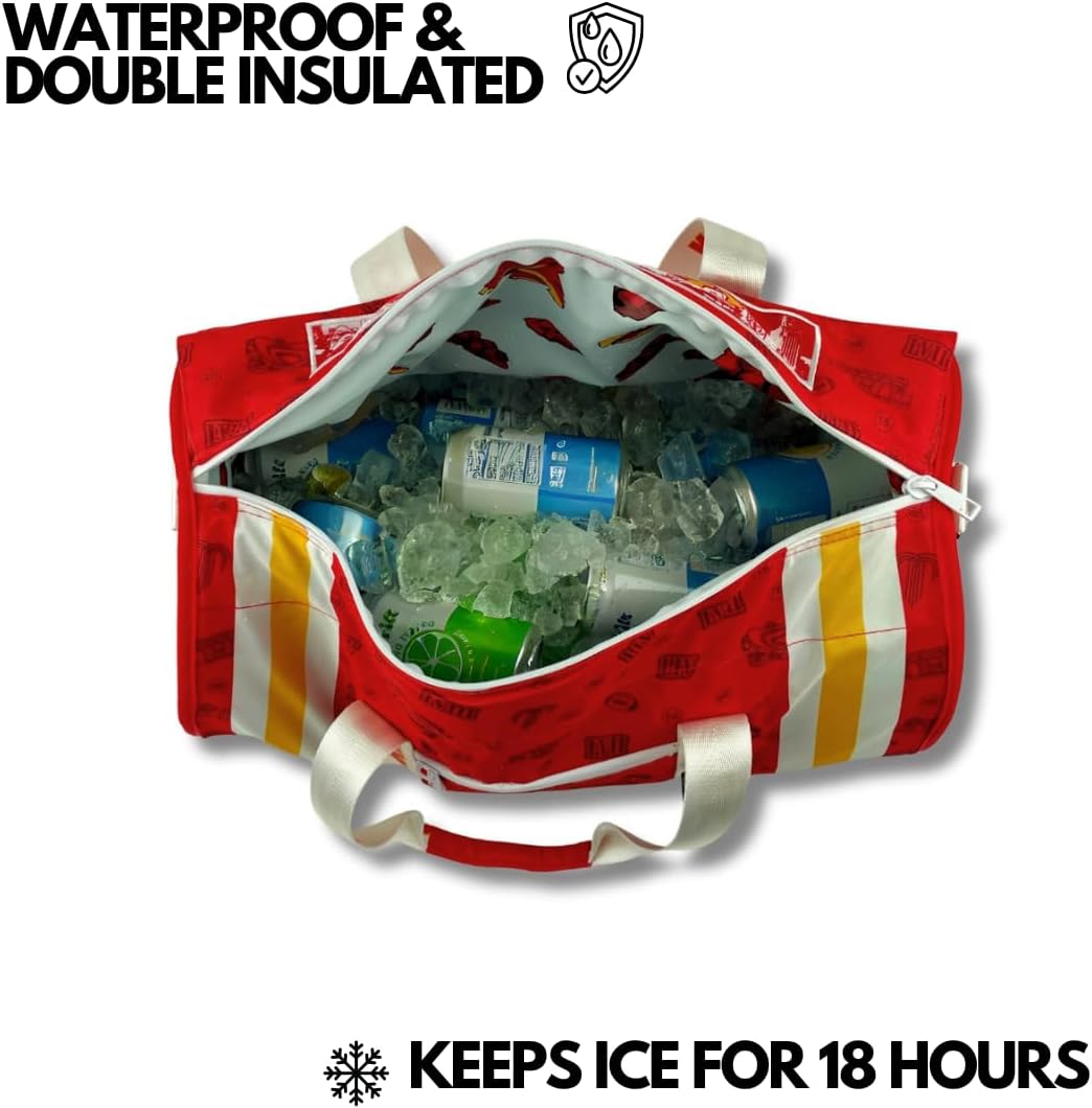 Varsity Cooler Kansas Travel Party Duffel & Cooler – 30 Can Leakproof Insulated Tote Bag, Waterproof Soft compartment for Tailgating, Golf, Beach, Carry-On Luggage & Outdoor Sports
