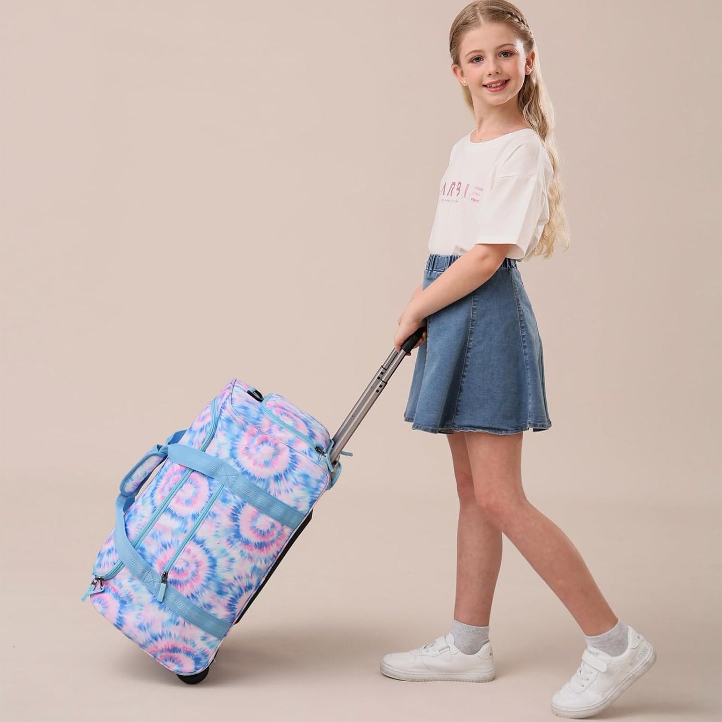 Choco Mocha Girls Galaxy DarkPurple Suitcase with Wheels Kids Purple Rolling Duffle Bag for Camping Teen Girls Toddler Luggage Bag for Travel, 22inch