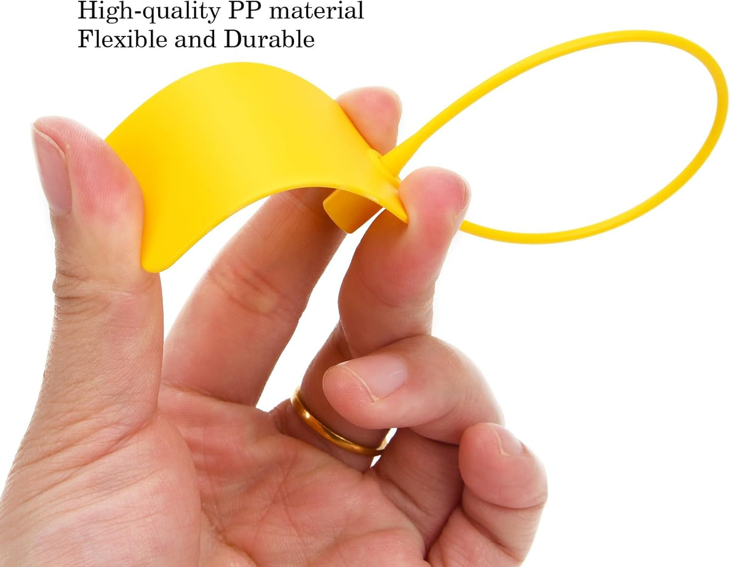 50pcs Luggage Tags Plastic Seals Shipping Label Logistics Use Sign Tie, Sealing Storage Multi Purpose Name ID Tag with Marker for Backpack, Schoolbag, Car Key (Yellow)