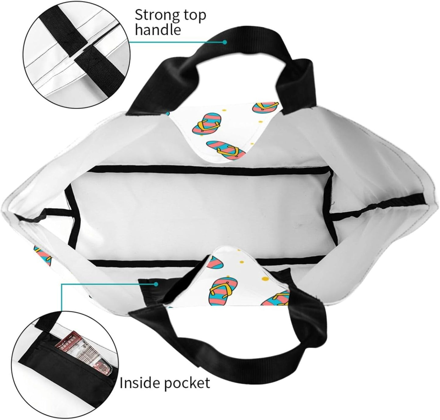 Tote Bag Beach Bag for Women Reusable Grocery Large Shopping Shoulder Bag Travel Handbag