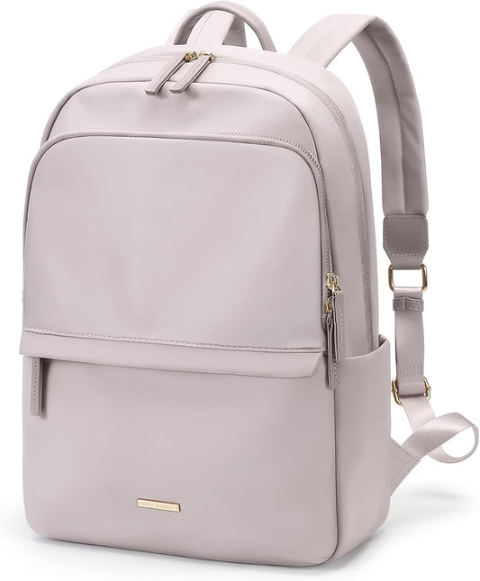 GOLF SUPAGS Laptop Backpack for Women Slim Computer Bag Work Travel College Backpack Purse Fits 14 Inch Notebook (Pinkish Gray)