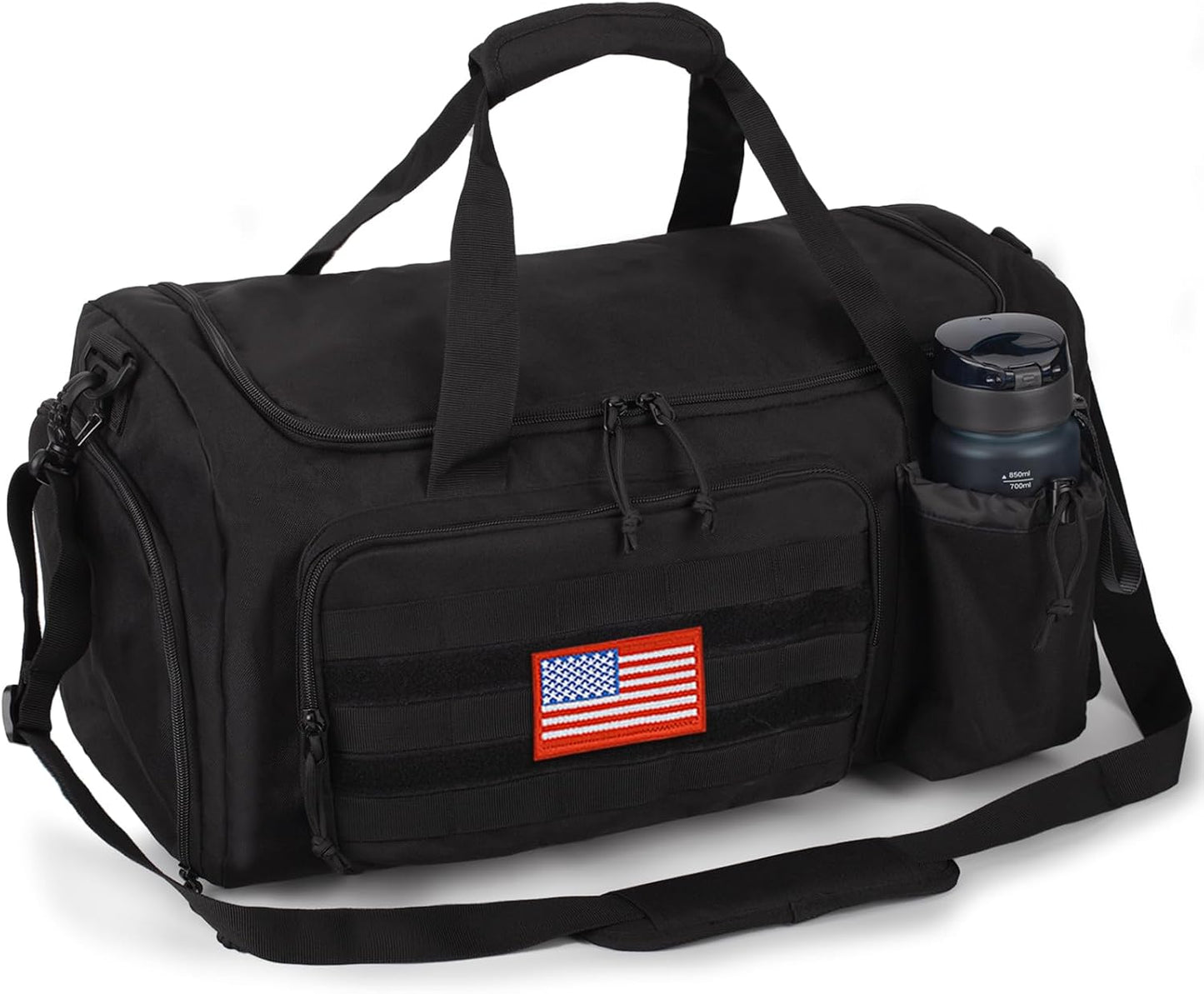 Tactical Gym Bag for Men, 60L Large Capacity Duffle Bags with Shoes Compartment, Sports Bag with wet compartment, Multi-functional Weekend Bags Suitable for Travel, Camping,hiking