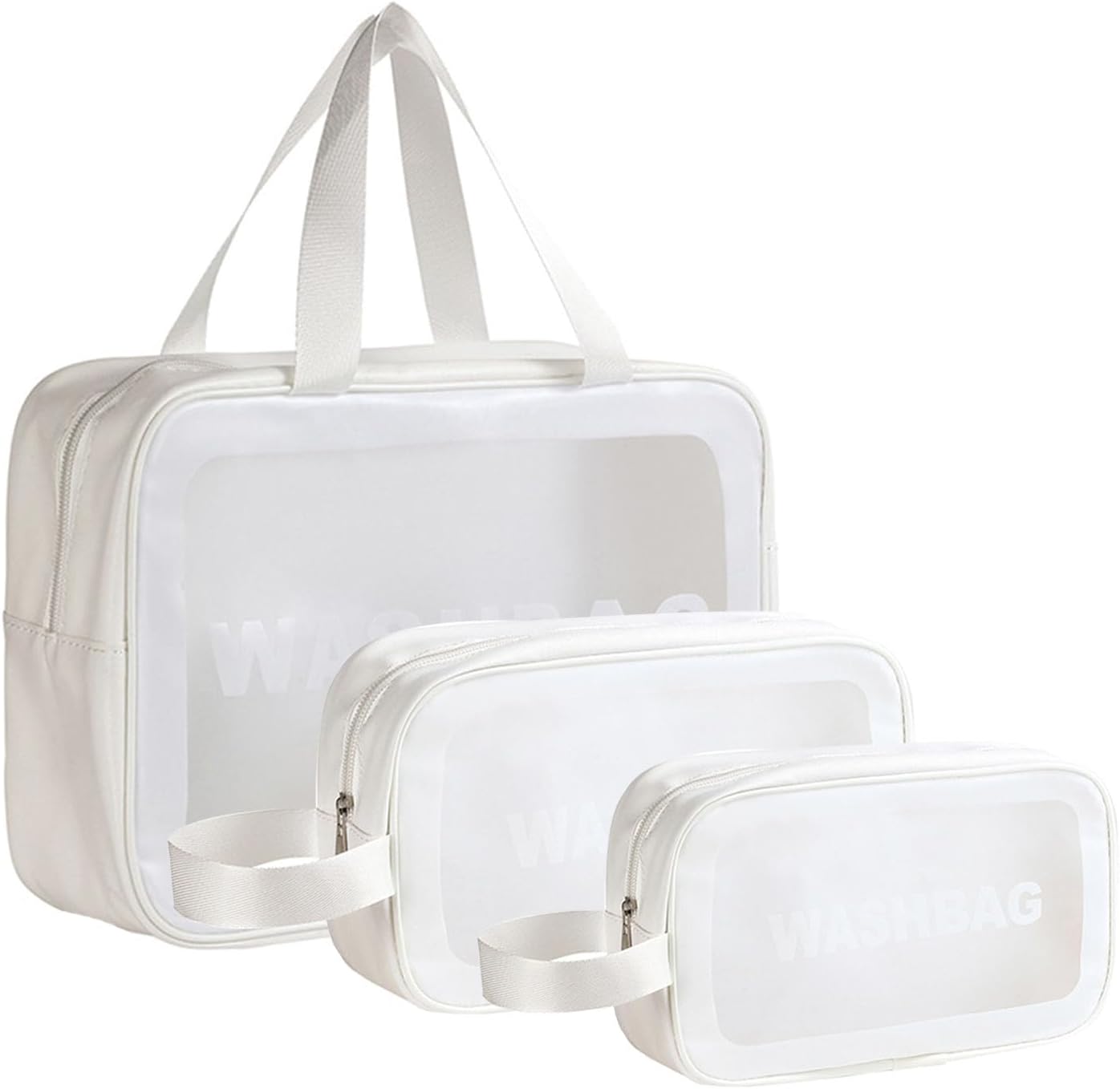 Clear Travel Bags for Toiletries,3 Pack Toiletry Bag,Matte Translucent Toiletry Bag,Makeup Bag With
