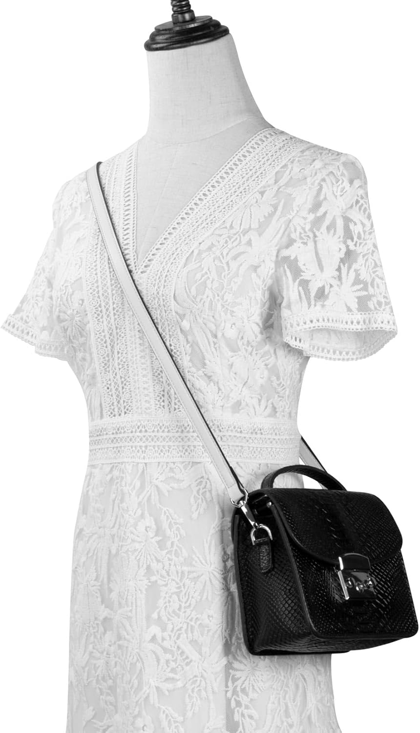 Allzedream Leather Purse Strap Replacement Crossbody Handbag Long Adjustable (White, Silver Hardware)