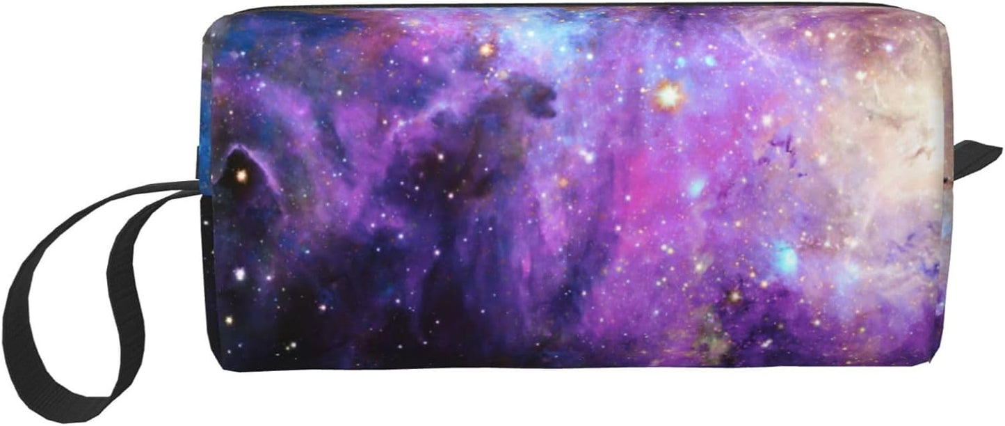 Galaxy Space Starry Makeup Bag Small Compact & Durable Travel Cosmetic Bag Organizer Oxford Fabric Impact-Resistant Multi-Purpose Storage Perfect for Travel, Gym, Daily Use